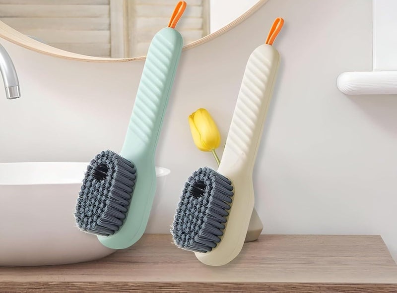2 Pieces Reservoir Cleaning Brush for Liquid and Detergent Multi Color Practical Design Ergonomic Handle Helps Remove Stains and Dirt from Shoes and Bags - Image 2