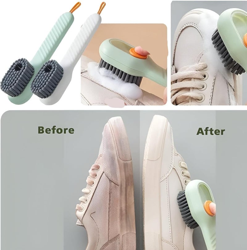 2 Pieces Reservoir Cleaning Brush for Liquid and Detergent Multi Color Practical Design Ergonomic Handle Helps Remove Stains and Dirt from Shoes and Bags - Image 3