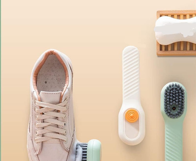 2 Pieces Reservoir Cleaning Brush for Liquid and Detergent Multi Color Practical Design Ergonomic Handle Helps Remove Stains and Dirt from Shoes and Bags - Image 1