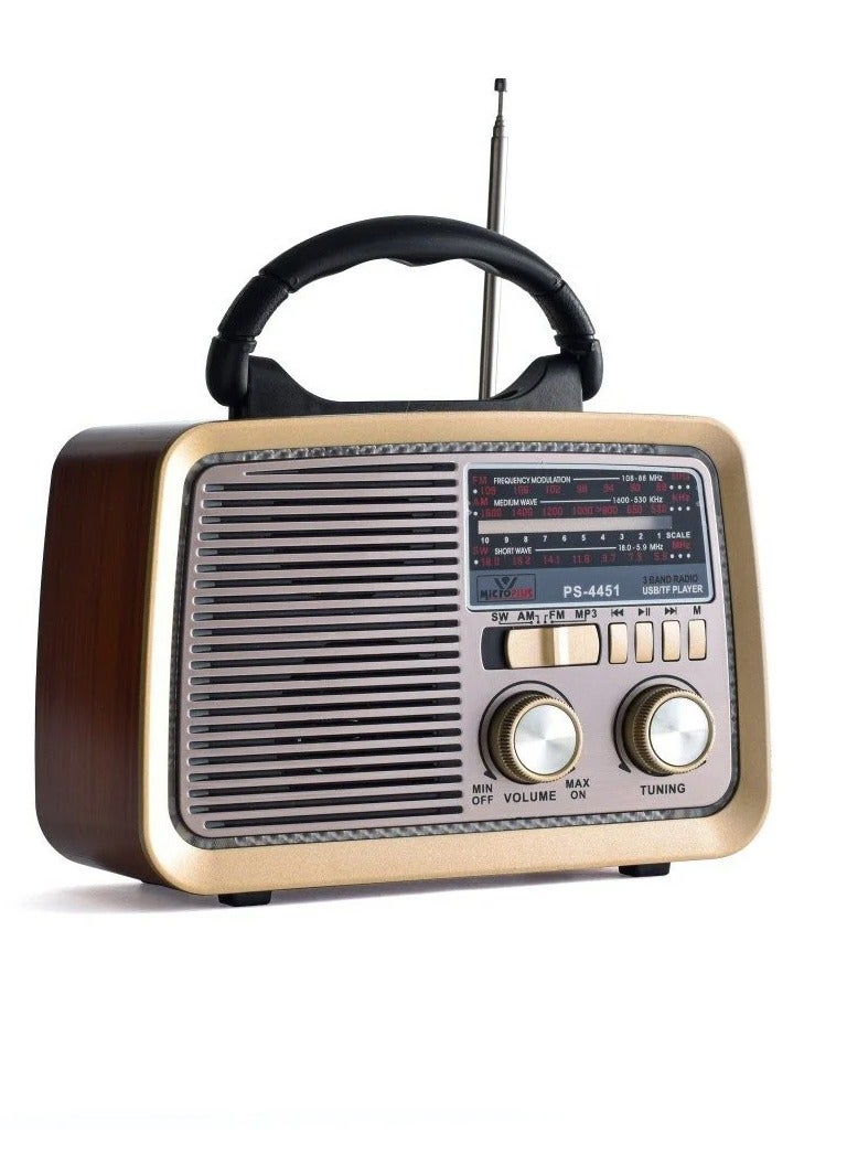 Denx Wooden Bluetooth mobile radio with Hi-Fi speaker and 5-watt speaker - Image 1