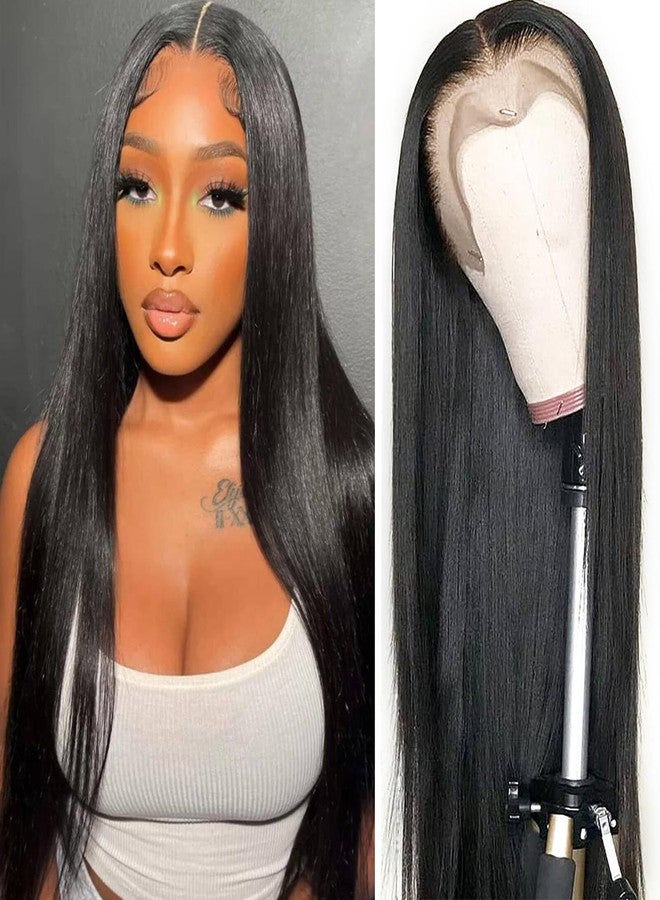 New You NewYou 26 Inch Straight Lace Front Wigs Human Hair Pre Plucked for Black Women 13x4 Lace Frontal Wigs Human Hair 200 Density Glueless Wigs Human Hair - Image 1