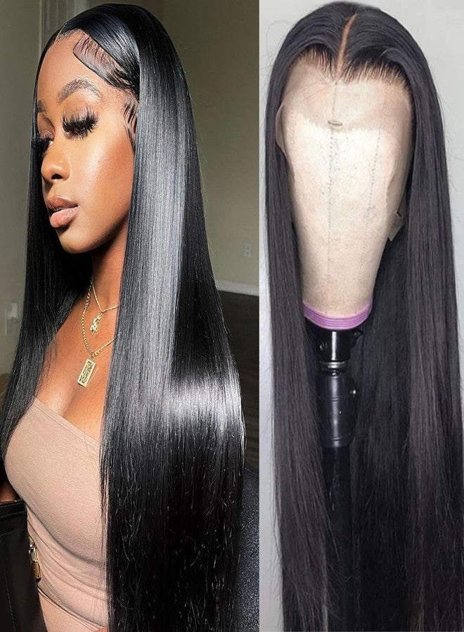 New You NewYou 26 Inch Straight Lace Front Wigs Human Hair Pre Plucked for Black Women 13x4 Lace Frontal Wigs Human Hair 200 Density Glueless Wigs Human Hair - Image 2