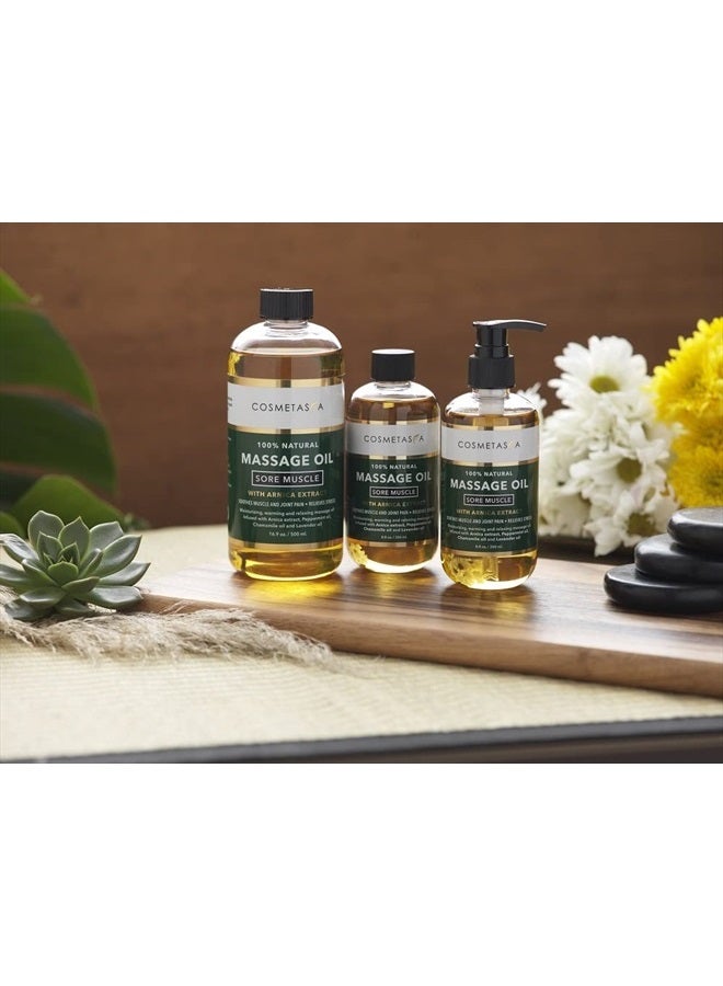 Cosmetasa Massage Oil Set - Arnica & Peppermint Sore Muscle Relief, Cellulite & Lavender Body Massage Oils - Gua Sha Therapy - Image 4