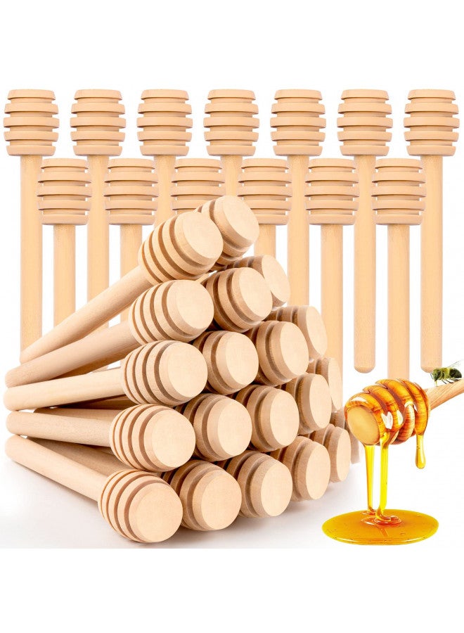 FFNIU 20Pcs Honey Dipper Sticks - Wooden Honey Dipper, 3 Inch Mini Honeycomb Stick, Honey Stirrer Stick for Honey Jar Dispense Drizzle Honey and Wedding Party Gift - Image 2
