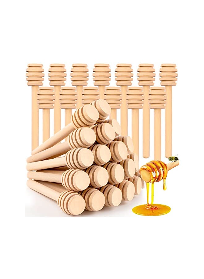 FFNIU 20Pcs Honey Dipper Sticks - Wooden Honey Dipper, 3 Inch Mini Honeycomb Stick, Honey Stirrer Stick for Honey Jar Dispense Drizzle Honey and Wedding Party Gift - Image 1