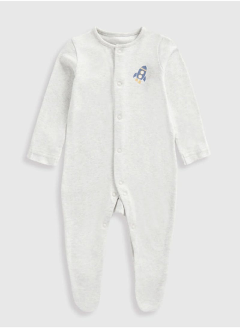 mothercare - Space Baby Sleepsuits - 3 Pack - Image 1