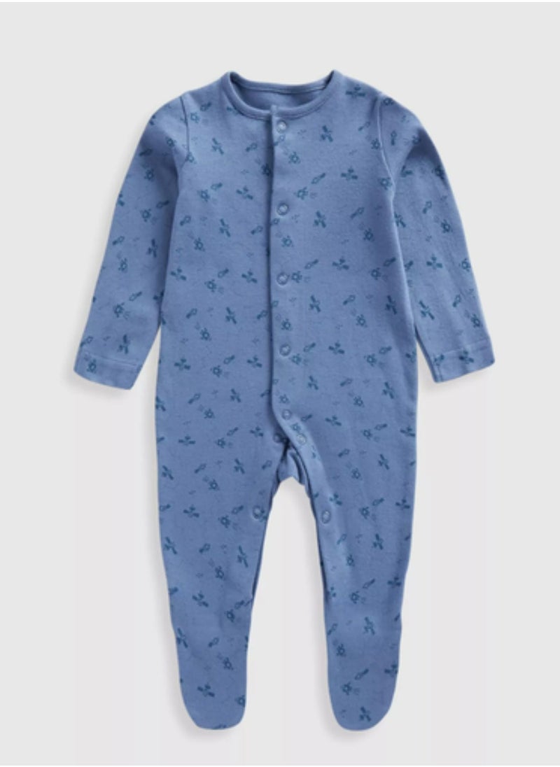 mothercare - Space Baby Sleepsuits - 3 Pack - Image 1
