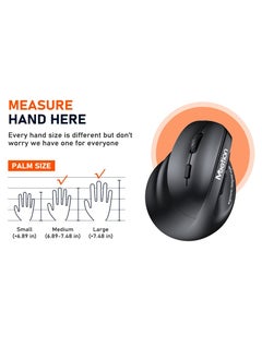 Meetion Meetion Left-Handed Ergonomic Wireless Mouse BTM010L Ergonomic design for comfortable use RGB illumination for a dark atmosphere Rechargeable battery for continuous use (Black)  - Image 5