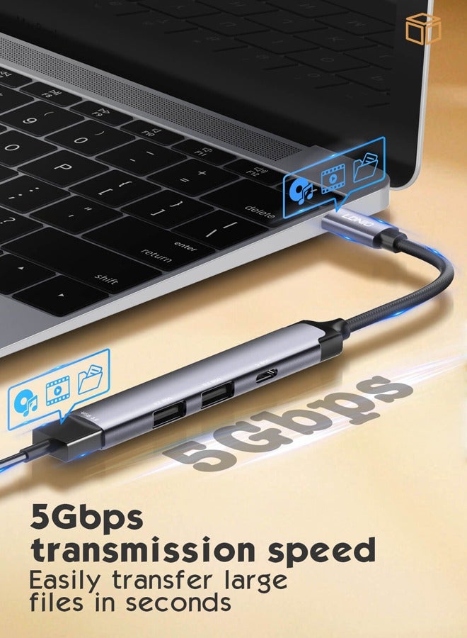 LDNIO 4 in 1 usb c hub station Mini Converter Laptop Docking Station - Image 2