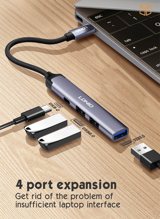 LDNIO 4 in 1 usb c hub station Mini Converter Laptop Docking Station - Image 1