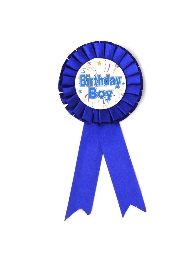 Skywalk Birthday Boy Award Ribbon Badge Party Favor Dark Blue - Image 1