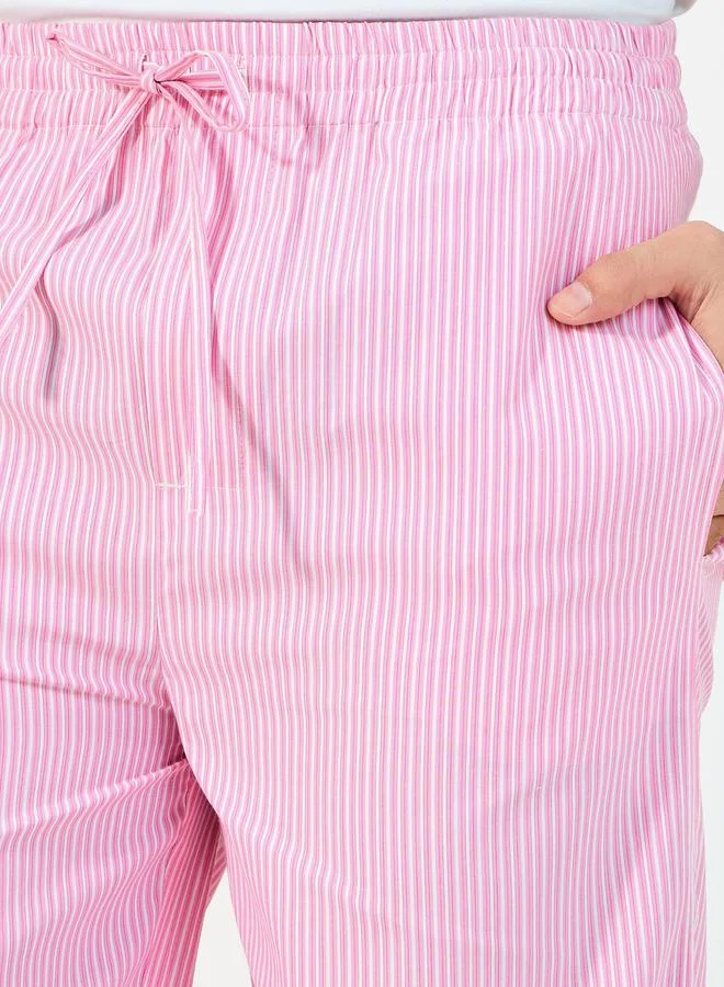 ستايلي بنطال بيجاما مخطط بأرجل مستقيمة