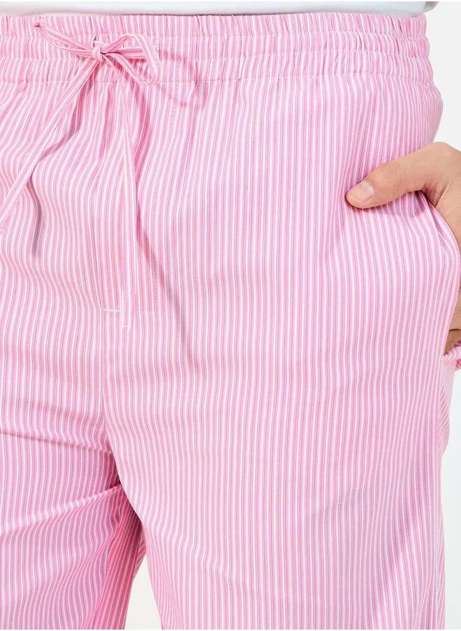 ستايلي بنطال بيجاما مخطط بأرجل مستقيمة
