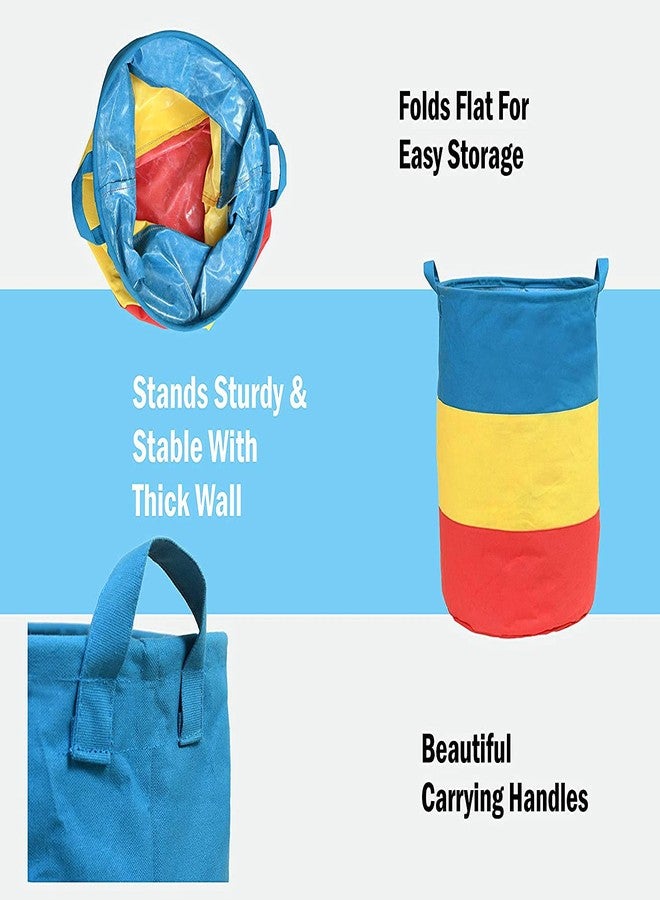 KIVYA Laundry Bag/Basket for clothes, Toys Storage organizer dirty cloth organiser box, Multi - Set of 2 - Image 2