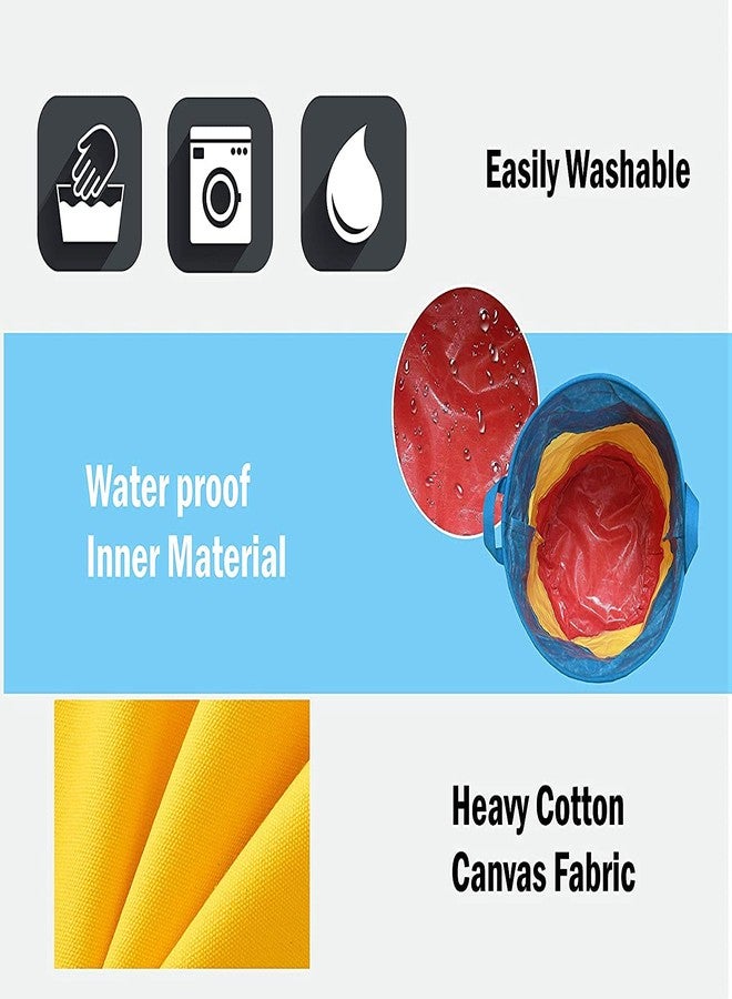 KIVYA Laundry Bag/Basket for clothes, Toys Storage organizer dirty cloth organiser box, Multi - Set of 2 - Image 3