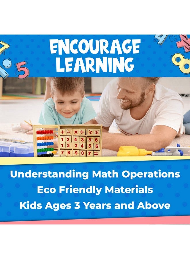 Toysery Abacus for Kids Math Counters, Wooden Educational Counting Toy, Toddler Blocks Kindergarten Toys, Toddler Blocks Toys, 50 Beads and 30 Blocks, Wooden Blocks for Toddlers 1-3 Large - Image 3