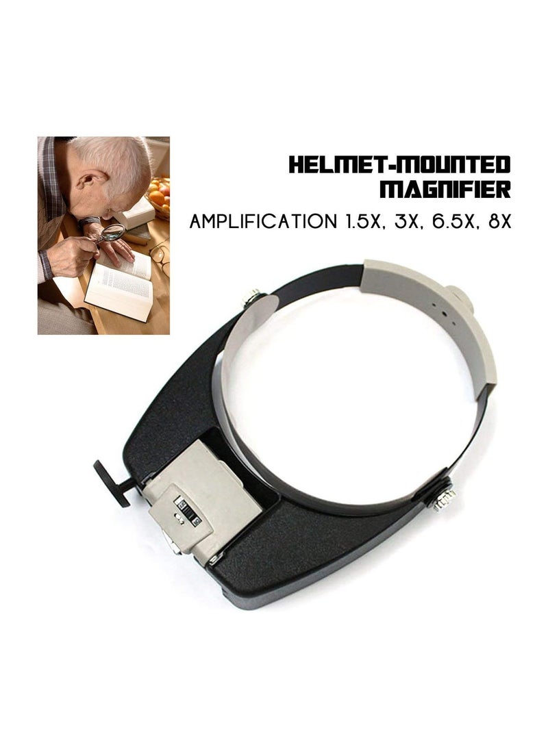 GGOOT LED Lamp Light Headband Jewelry Magnifying Glass Head Loupe Reading Magnifier Headband LED Light Magnifying Glass Lens Visor - Image 3