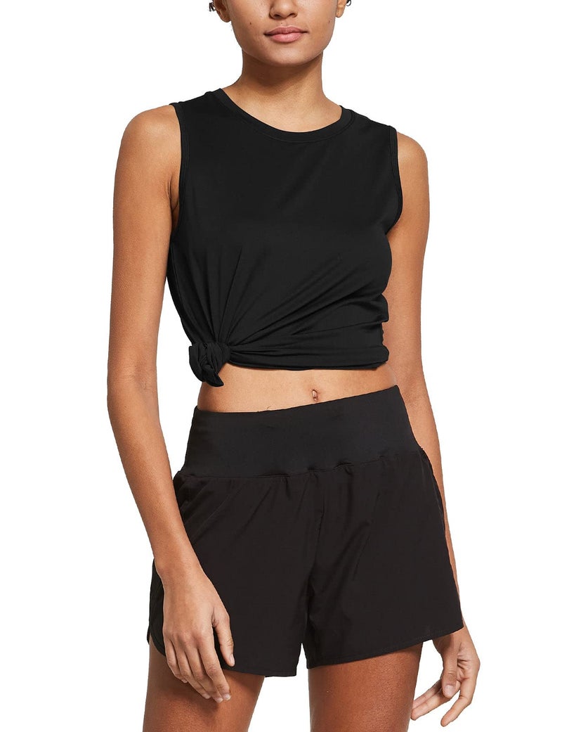 baleaf Workout Tank Tops for Women Sleeveless Running Shirts Activewear Gym Yoga Tops Black Size M - Image 5