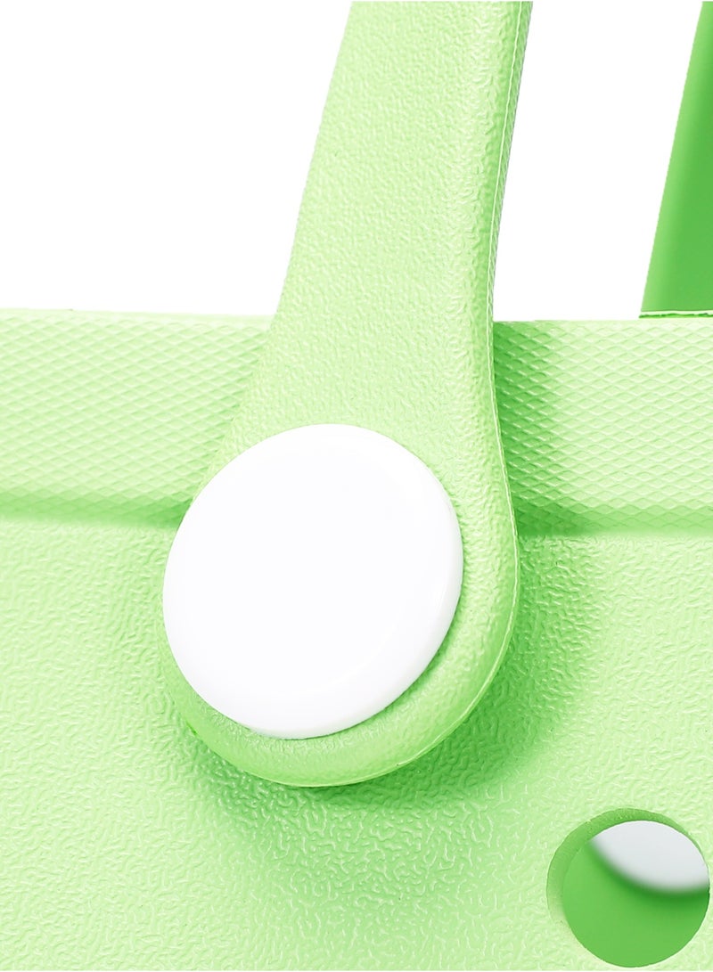 EVA Rubber Beach Tote Bag with 5 Summer Charms | Waterproof, Durable & Easy-to-Clean | Spacious Summer Beach Bag for Women & Family | (Green - Large) - Image 5