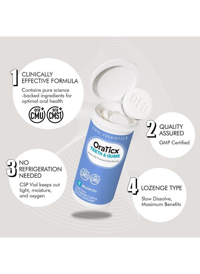 OraTicx Teeth & Gums Dental Probiotic, 8 Billion CFU - Naturally Supports Oral Health, Fresh Breath, and Immunity, Oral Probiotic Supplement, Grape Flavor 30 Lozenges 2-Pack - Image 3