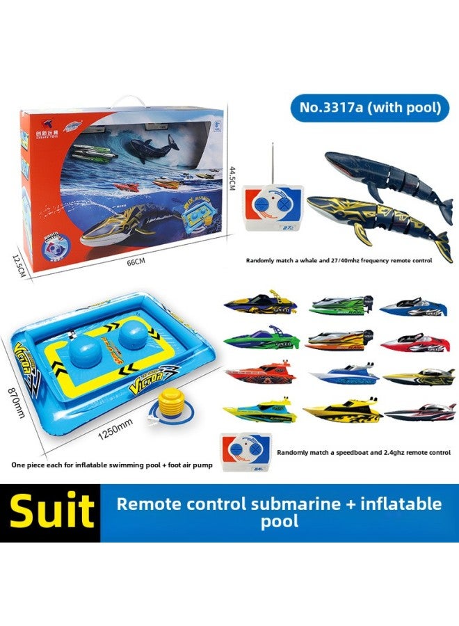 Genuine High-speed Remote Control Boat Simulation Devil Fish Children Diving Whale Electric Submarine Speedboat Boy Toy-Color:Blue  Simulation Devil Fish High-speed Remote Control Boat  - Image 2