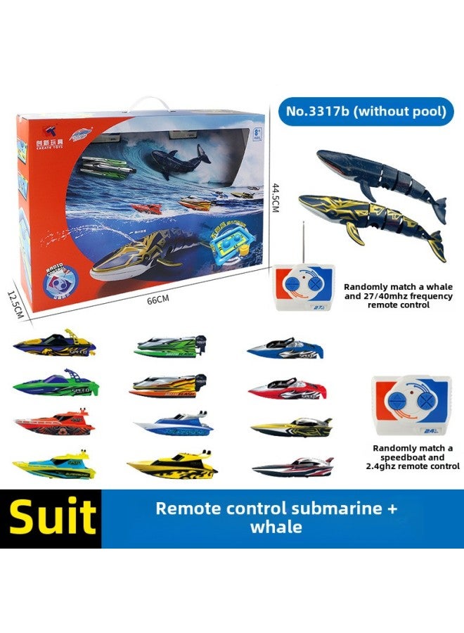 Genuine High-speed Remote Control Boat Simulation Devil Fish Children Diving Whale Electric Submarine Speedboat Boy Toy-Color:Blue  Simulation Devil Fish High-speed Remote Control Boat  - Image 3