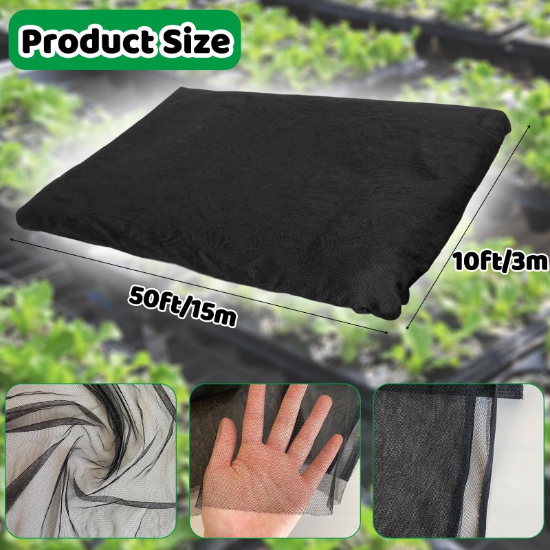 Alaeseje Mosquito Netting,10 Ã— 50 Ft Mosquito Mesh Screen for Patio,Fly Insect Bird Net Barrier Garden Mesh Netting for Protect Vegetables Fruits from Birds Bugs - Image 2