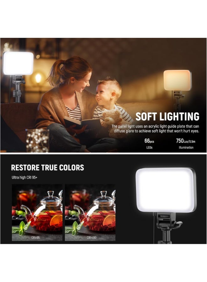 Neewer Basic LED Video Light Panel Lighting Kit, 2 Pack Bi Color Dimmable Portable Studio Lights with Stands & Filters, 3200K~5600K CRI 95 750lux for Photography Video Recording Live Streaming - Image 3