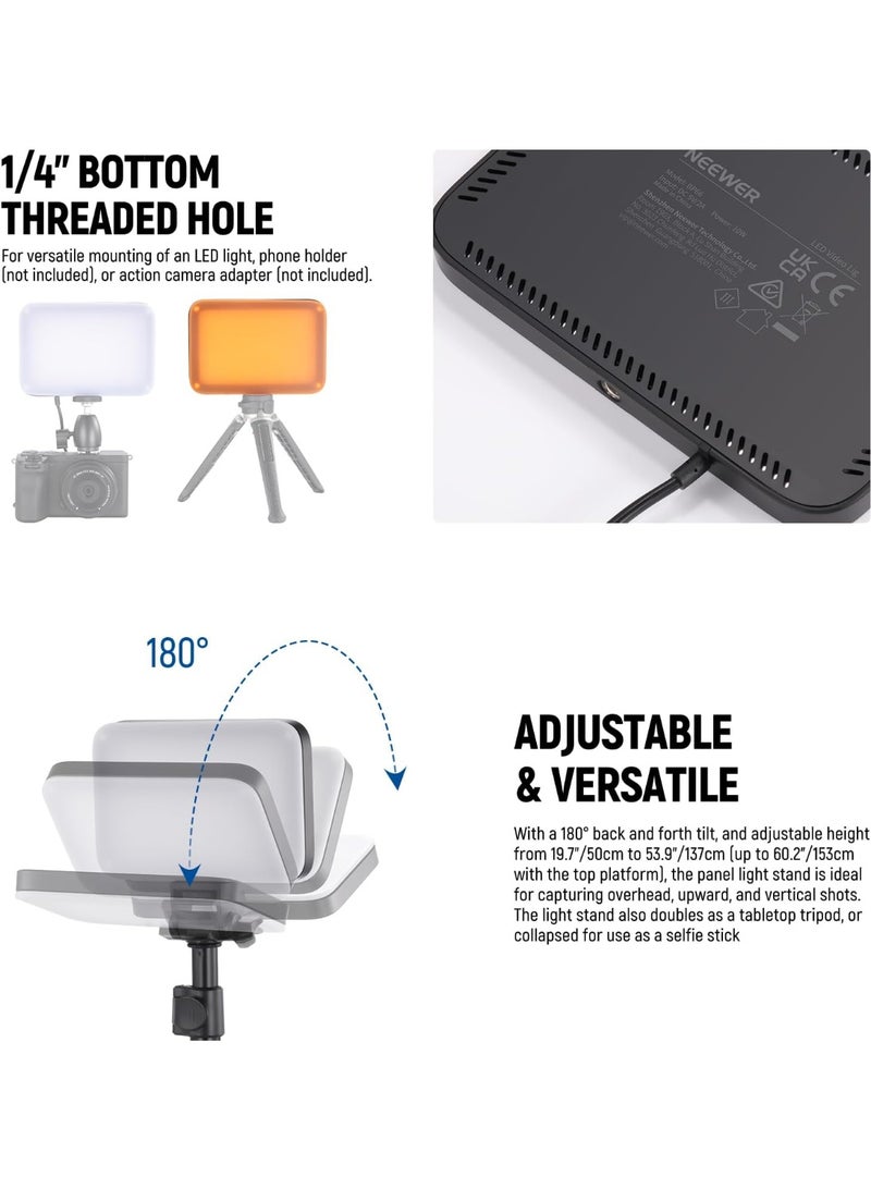 Neewer Basic LED Video Light Panel Lighting Kit, 2 Pack Bi Color Dimmable Portable Studio Lights with Stands & Filters, 3200K~5600K CRI 95 750lux for Photography Video Recording Live Streaming - Image 5