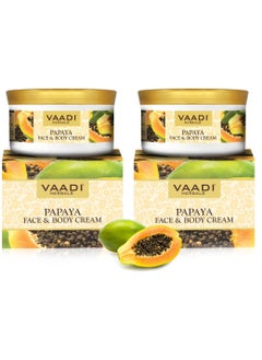 VAADI HERBALS Papaya Face & Body Moisturizer Cream 10.6 Oz (Pack of 2 X 150 Gm) - Herbal Cream - All Natural - Paraban Free - Sulfate Free - Vaadi Herbals 