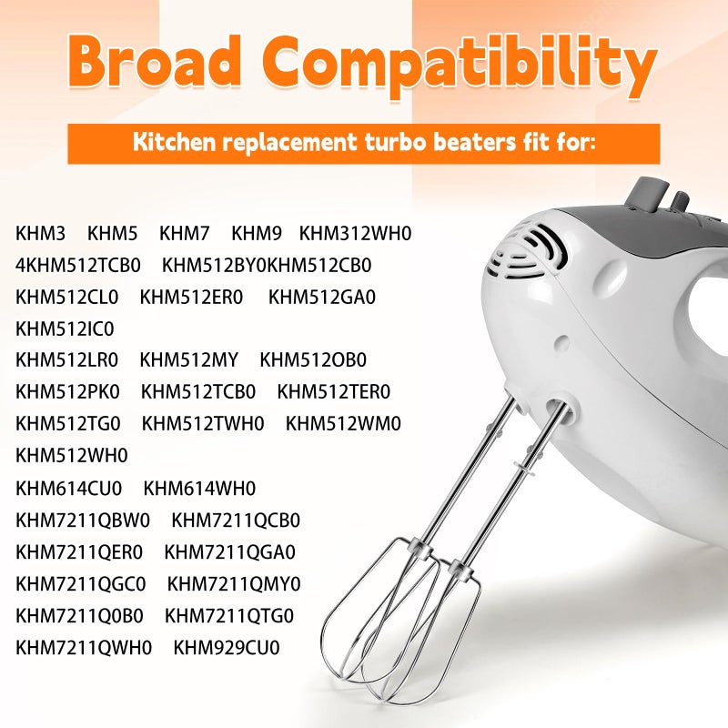 Axfvd Hand Mixer Beaters Attachments for Kitchenaid Stainless Steel - Image 2