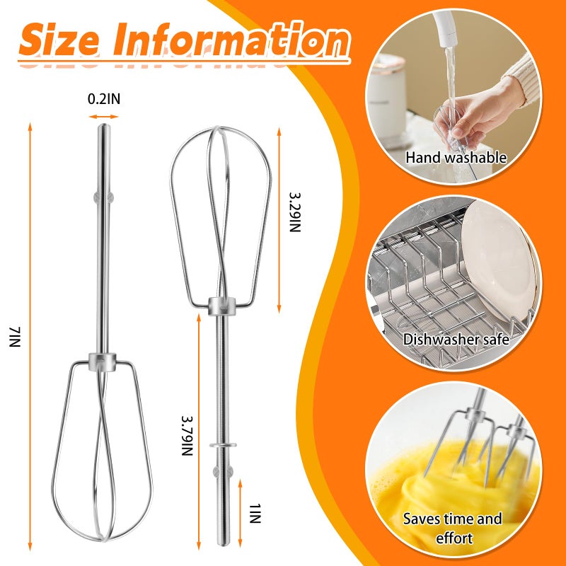Axfvd Hand Mixer Beaters Attachments for Kitchenaid Stainless Steel - Image 3