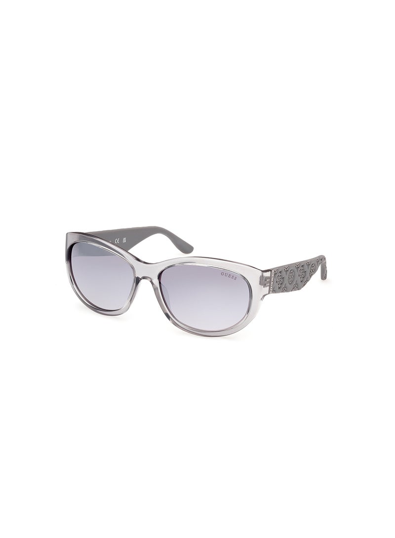 GUESS Women's UV Protection Oval Shape Sunglasses - GU0013120C60 - Lens Size: 60 Mm - Shiny Grey - Image 1