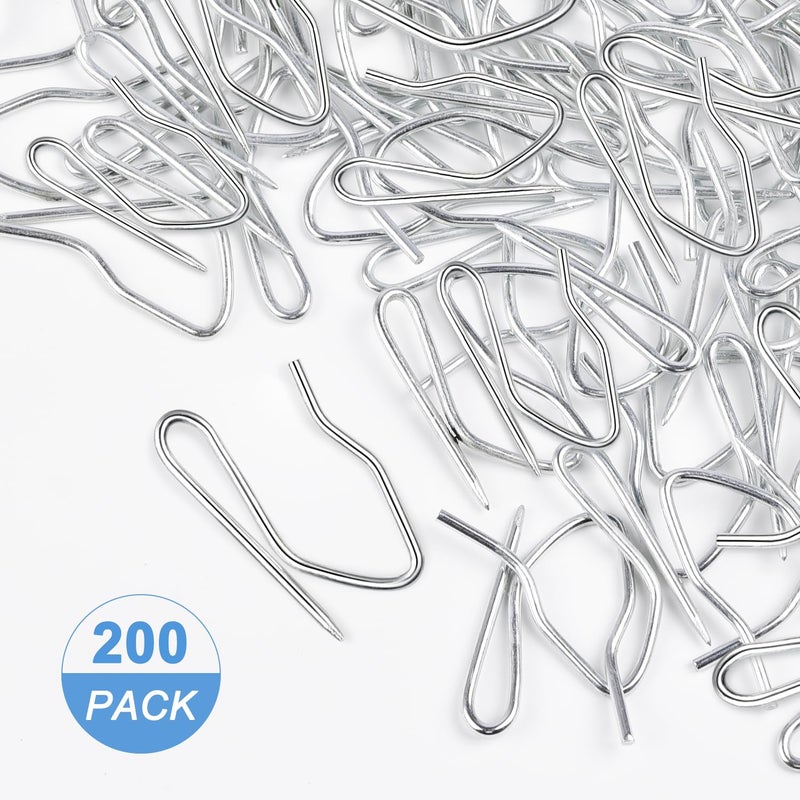 Sopito Metal Curtain Hooks, 200pcs Drapery Pins Stainless Steel Pin-on Hooks for Window Shower Door Curtain, Silver White - Image 5