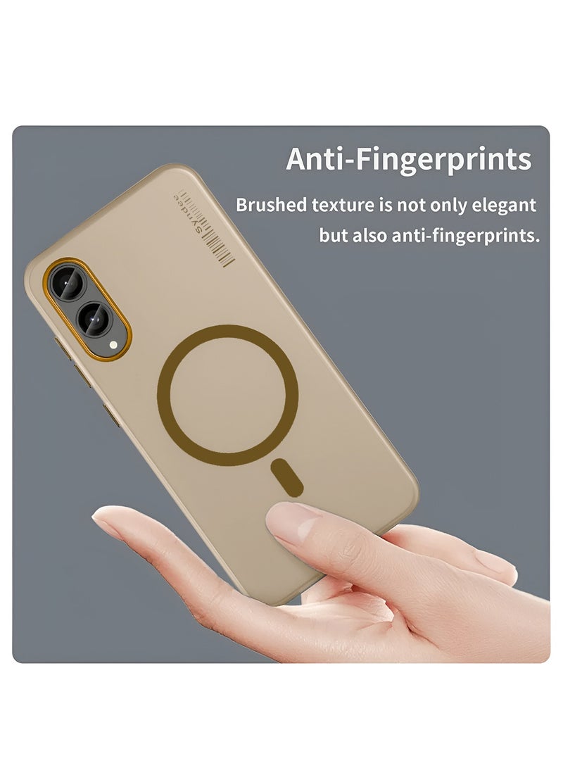 Syndee Samsung Galaxy S25 Edge 5G 2025 Syndee Series Hybrid Translucent Magsafe with Magnetic Charging Raised Camera Lips Elegant Look Case Cover - Brown  - Image 4