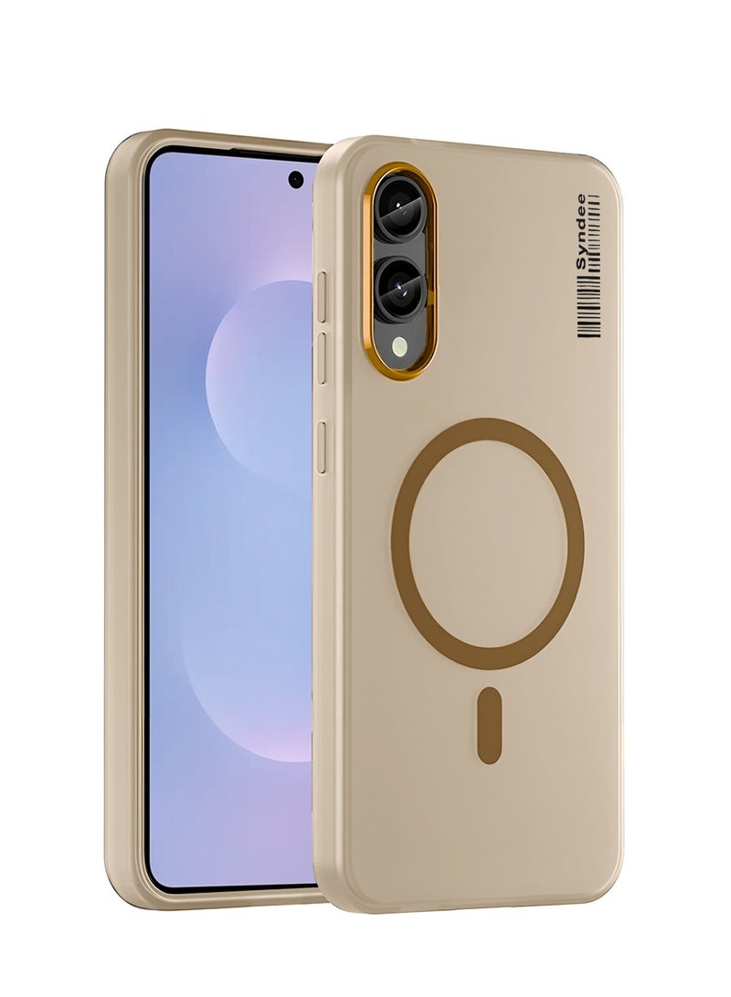 Syndee Samsung Galaxy S25 Edge 5G 2025 Syndee Series Hybrid Translucent Magsafe with Magnetic Charging Raised Camera Lips Elegant Look Case Cover - Brown  - Image 1