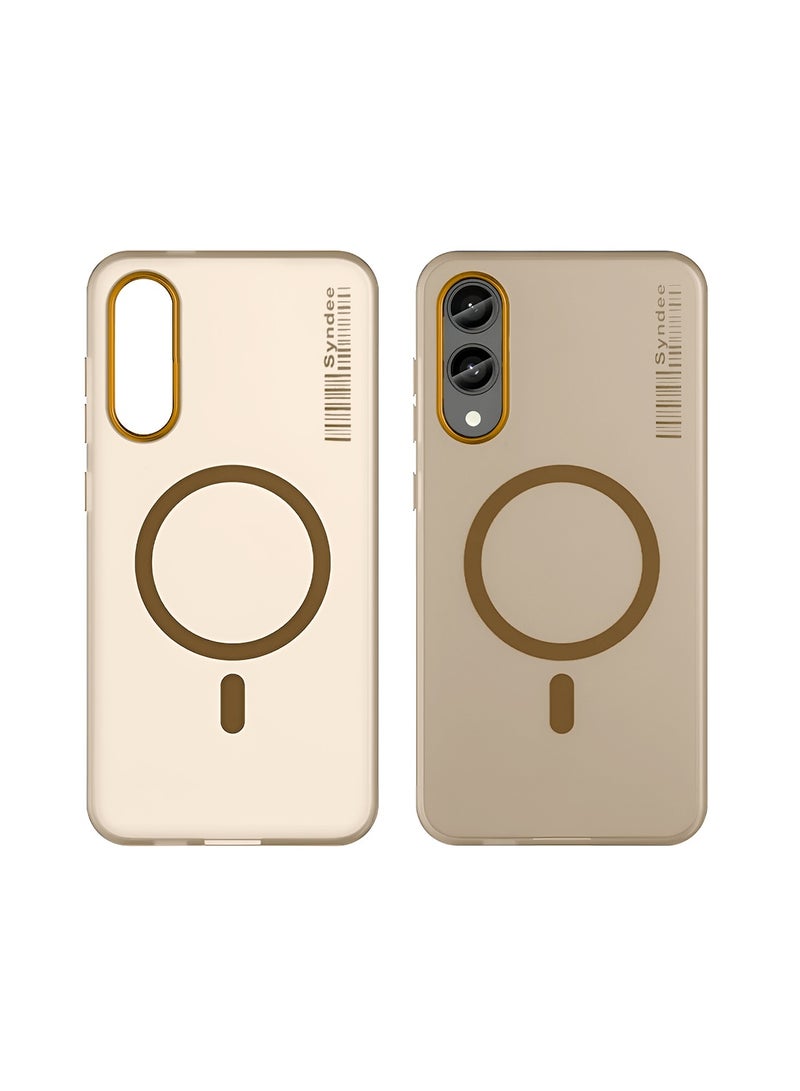 Syndee Samsung Galaxy S25 Edge 5G 2025 Syndee Series Hybrid Translucent Magsafe with Magnetic Charging Raised Camera Lips Elegant Look Case Cover - Brown  - Image 2