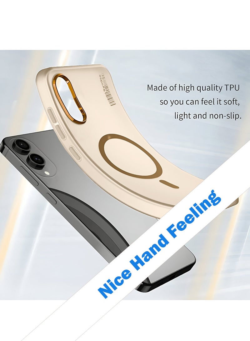 Syndee Samsung Galaxy S25 Edge 5G 2025 Syndee Series Hybrid Translucent Magsafe with Magnetic Charging Raised Camera Lips Elegant Look Case Cover - Brown  - Image 3