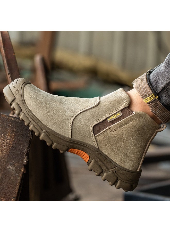 NIBEMINENT Labor Insurance Shoes Anti-smashing Anti-piercing Electric Welding Anti-scalding One-pedal Protective Shoes Solid Bottom - Image 1