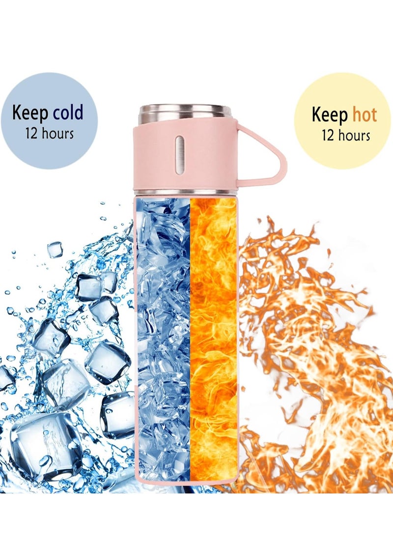 ELTRAZONE stainless steel thermos flask set gift box commercial gift vacuum insulated bottle hot drink water bottle cold drink water bottle（pink） - Image 3