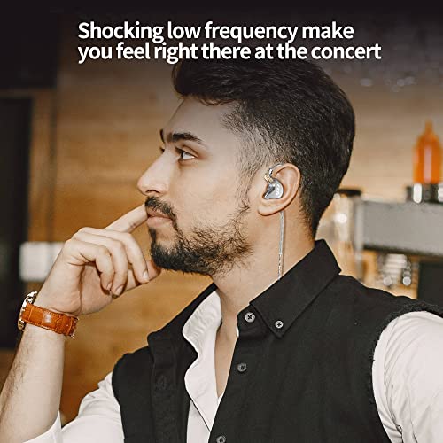 CCA CRA in Ear Monitor Earphone, Ultra-Thin Diaphragm Dynamic Driver IEM, Clear Sound & Deep Bass, Wired Earbuds with Mic and Tangle-Free Removable Cord - Image 5