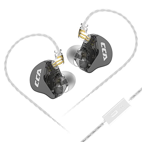 CCA CRA in Ear Monitor Earphone, Ultra-Thin Diaphragm Dynamic Driver IEM, Clear Sound & Deep Bass, Wired Earbuds with Mic and Tangle-Free Removable Cord - Image 1