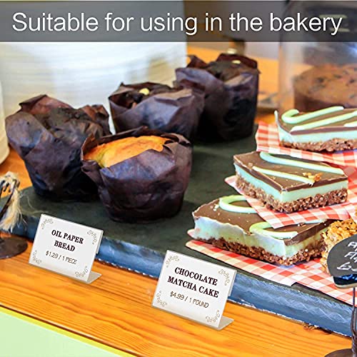 Shuban Acrylic Sign Holder L-Shape Acrylic Table Display Label Price Tag Name Card Holder Stands For School Office Counter Restaurants Supermarket (3 Inch W X 2 Inch H - 50Pcs) - Image 4