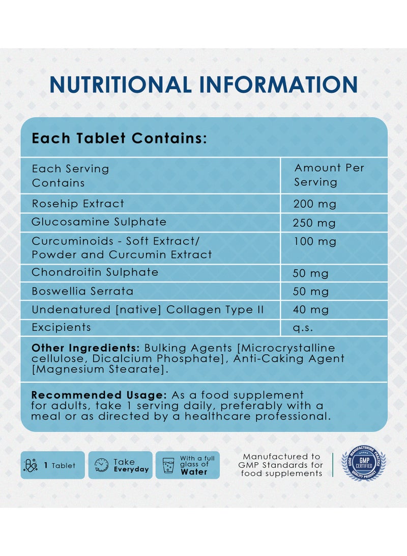 Ambrosial Glucosamine Chondroitin Joint Care Supplements for High Mobility & Flexibility | High Strength Glucosamine Chondroitin with Curcumin, Collagen, Boswellia & Rosehip Extracts | 120 Tablets - Image 4