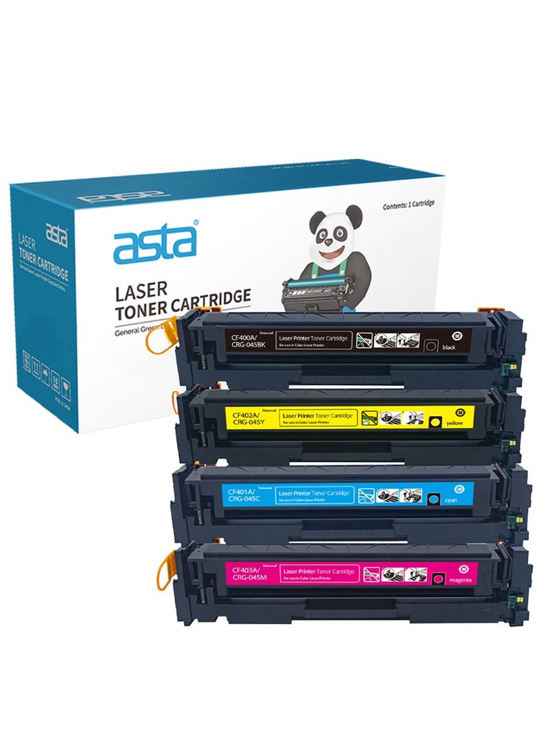 ASTA Toner Cartridge CRG 045 BK C Y M Compatible For Canon imageCLASS LBP-611Cn LBP-612Cdw MF632Cdw MF634Cdw MF635Cx LBP-611Cn LBP-613Cdw MF631Cn MF633Cdw MF635Cx printer 045 - Image 1