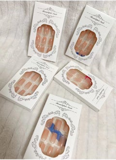 SYNSYB French Tip Press On Nails - Package Soft Gel French Fake Nails Short, Salon-quality Press On Nails, Seamless Glue-on Nails for Woman Nail Art Manicure  - Image 4