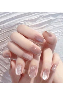 SYNSYB French Tip Press On Nails - Package Soft Gel French Fake Nails Short, Salon-quality Press On Nails, Seamless Glue-on Nails for Woman Nail Art Manicure  - Image 1
