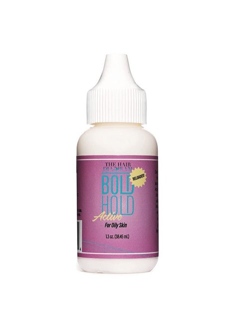 Bold Hold Active Reloaded Strong Hold Glue for Wigs and Hair Systems - Invisible Bonding - Formulated for Oily Skin - Non Toxic - Humidity Resistant and Waterproof - 38ml