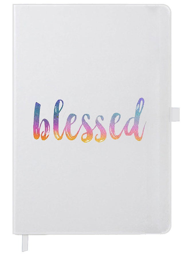 Theodor Designer A5 Thick White Hardcover Notebook Blessed - Image 1