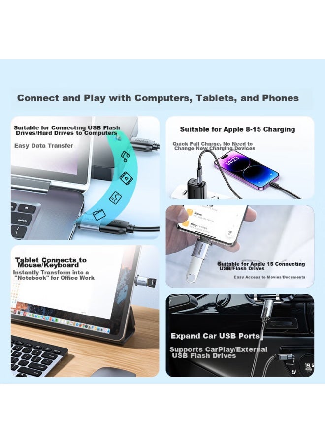 SAMZHE Shanze Type-c Adapter, Usb 3.2 To Type-c Converter, Otg For Phones And Usb Drives, High-speed Data Cable Converter, Compatible With Huawei, Apple 15 Laptops, Ipad - Image 5